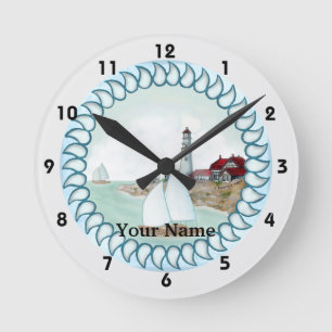 Felsige Leuchtturm-Uhr Runde Wanduhr