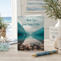 Felsige Strand Dankeschön-Karte des Pastors