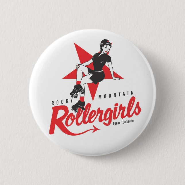 Felsiger Berg Rollergirls Button (Vorderseite)
