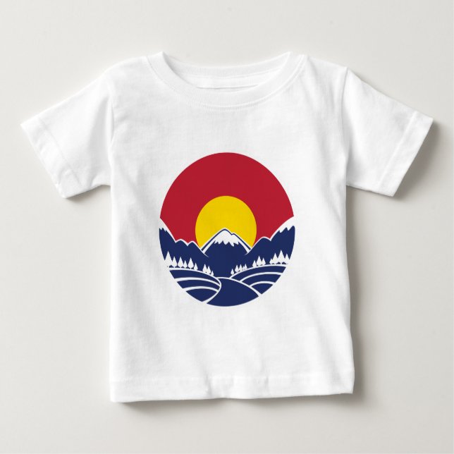 Felsiger Gebirgsemblem Colorados Baby T-shirt (Vorderseite)