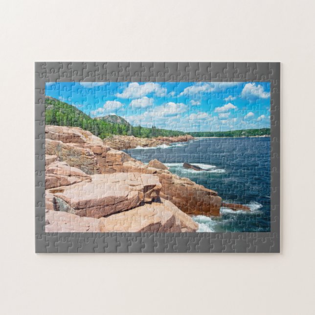 Felsiger Sommer-Meerblickacadia-Nationalpark Maine Puzzle (Horizontal)
