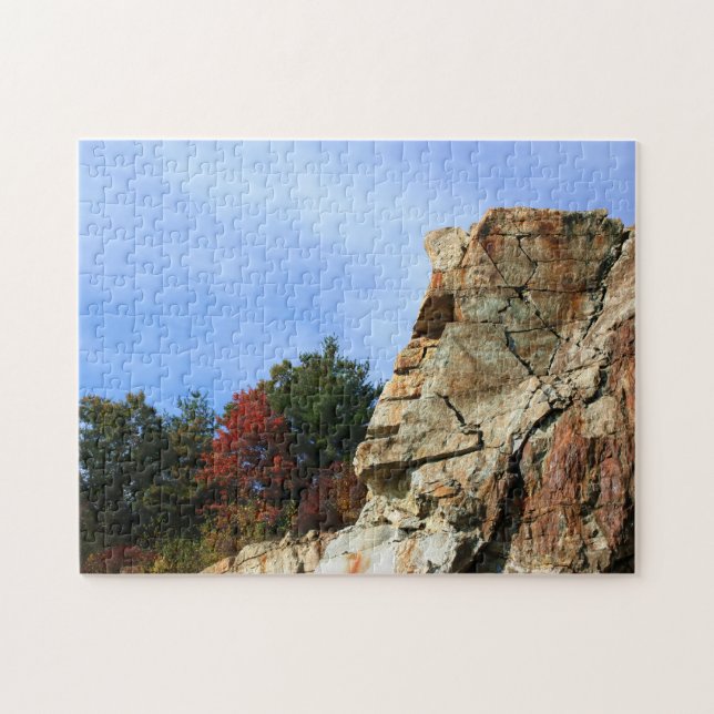 Felsklippe Fall Foliage Nature Puzzle (Horizontal)