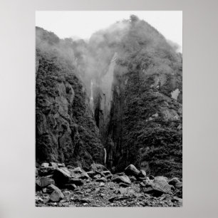 Felsklippen beim Fox Glacier Poster