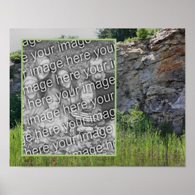 Felsklippen Teiche Natur hinzufügen Foto Poster (Vorne)