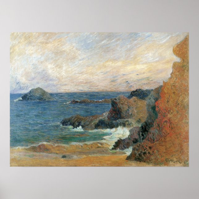 Felsküste von Paul Gauguin, Vintager Impressionism Poster (Vorne)