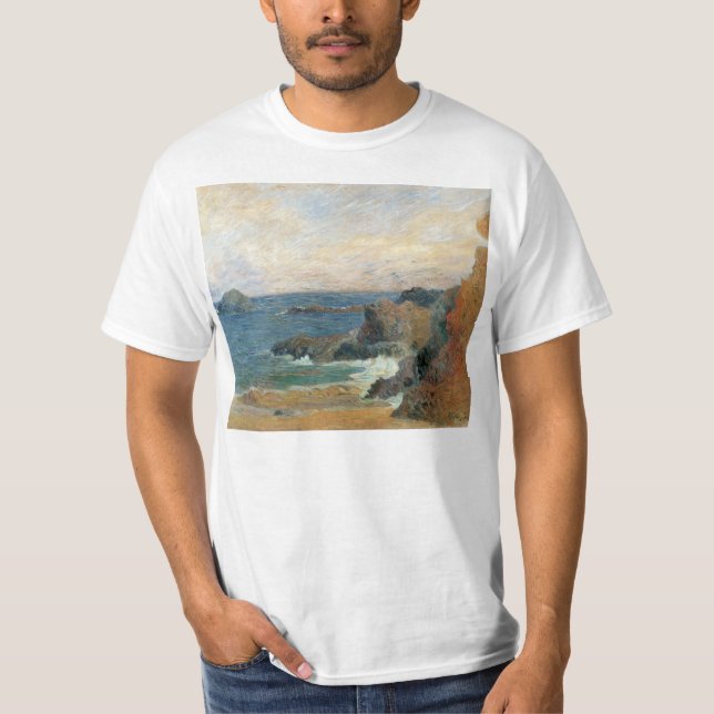 Felsküste von Paul Gauguin, Vintager Impressionism T-Shirt (Vorderseite)