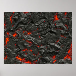 Felsvulkanischer heißer Lavastrom Poster