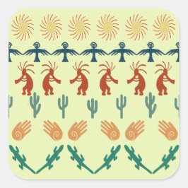 Felszeichnungen der südwestamerikanischen Indianer Quadratischer Aufkleber