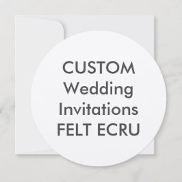FELT ECRU 110lb 5,25" Runde Hochzeitseinladungen Einladung