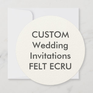 FELT ECRU 110lb 5,25" Runde Hochzeitseinladungen Einladung