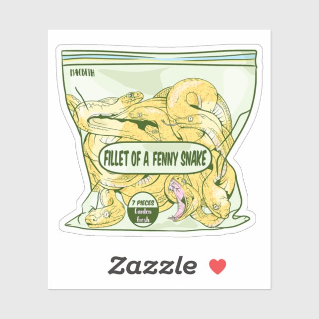 FELT EINES FENNY SNAKE Macbeth Aufkleber (Blatt)