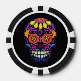 Felt Look Sugar Skull Schöne Pokerchips