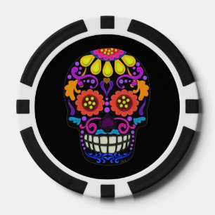 Felt Look Sugar Skull Schöne Pokerchips