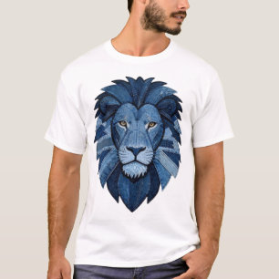 Felt Patch Stickerei auf Jeans - Löwe T-Shirt