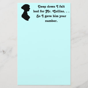 Felt schlecht für Herrn Collins Funny Jane Austen Briefpapier