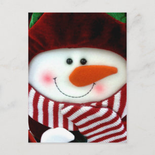 Felt Snowman Holiday Postcard Feiertagspostkarte