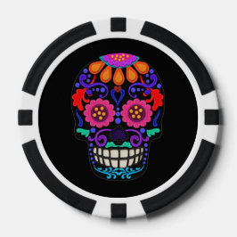 Felt Style Beautiful Sugar Skull Pokerchips
