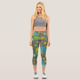 Felt Tip Blume - Emmy Pattern Capri Leggings