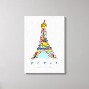 Felt Tip Zeichn Paris Leinwanddruck