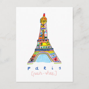 Felt Tip Zeichn Paris Postkarte