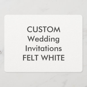 FELT WHITE 110lb 7,5" x 5,5" Hochzeitseinladungen Einladung