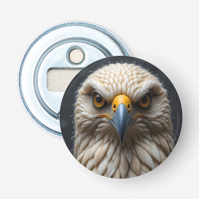 Felted Bird Portrait Flaschenöffner (Vorderseite)