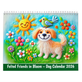 Felted Friends in Bloom – Dog Calendar 2026 Kalender