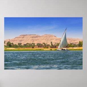 Felucca Sailboat - The Nile, Luxor, Ägypten Poster