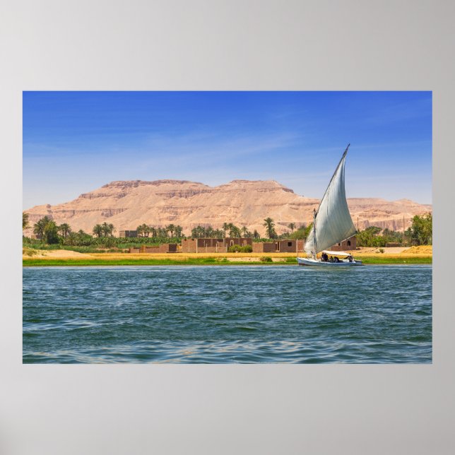 Felucca Sailboat - The Nile, Luxor, Ägypten Poster (Vorne)