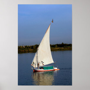 Felucca-Segeln entlang des Nils - Assuan, Ägypten Poster