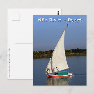 Felucca-Segeln entlang des Nils - Assuan, Ägypten Postkarte