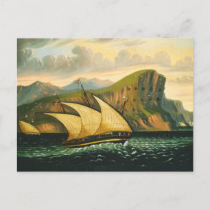Felucca von Gibraltar von Thomas Chambers Postkarte