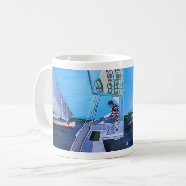 Feluccas auf dem Nil Gemälde von Alfred Fox Kaffeetasse (Vorderseite Links)