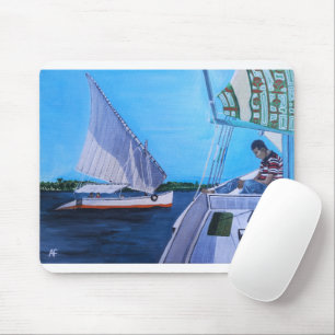 Feluccas auf dem Nil Gemälde von Alfred Fox Mousepad