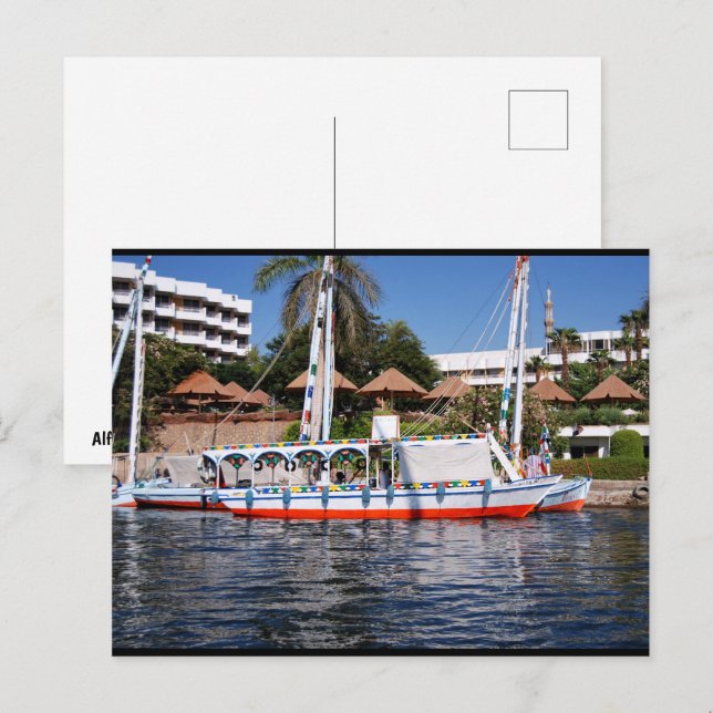 Feluccas auf dem Nil Postkarte (Vorne/Hinten)