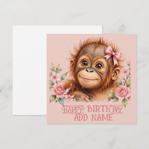 Fem Orang-Utan: Baby-Tier Pastell-Schleife und Blu Karte