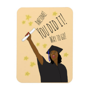 FEMALE AFRICAN AMERICAN GRAD HOLID MAGNET
