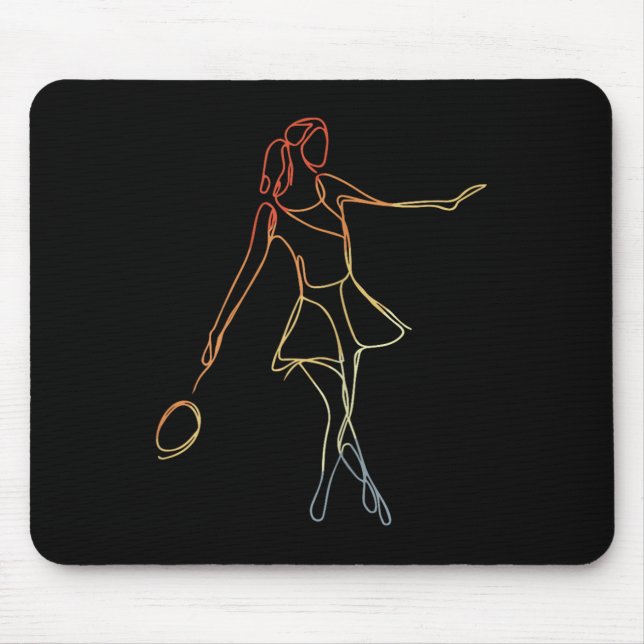Female Badminton Player Sketch Shuttle Game For Gi Mousepad (Vorne)