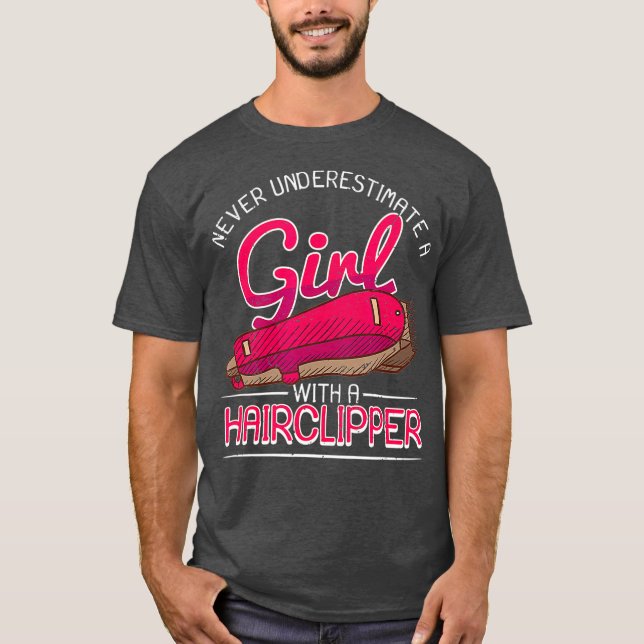 Female Barber Gift Girl With Hair Clipper Barber T-Shirt (Vorderseite)