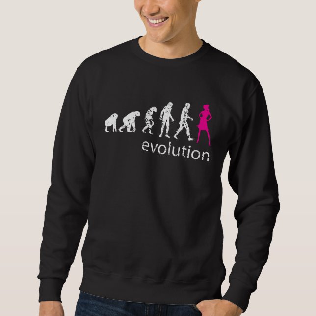 Female Evolution Feminist Strong Women Inspiration Sweatshirt (Vorderseite)