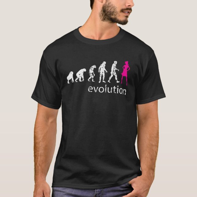 Female Evolution Feminist Strong Women Inspiration T-Shirt (Vorderseite)