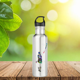 Female Field Hockey Player Edelstahlflasche