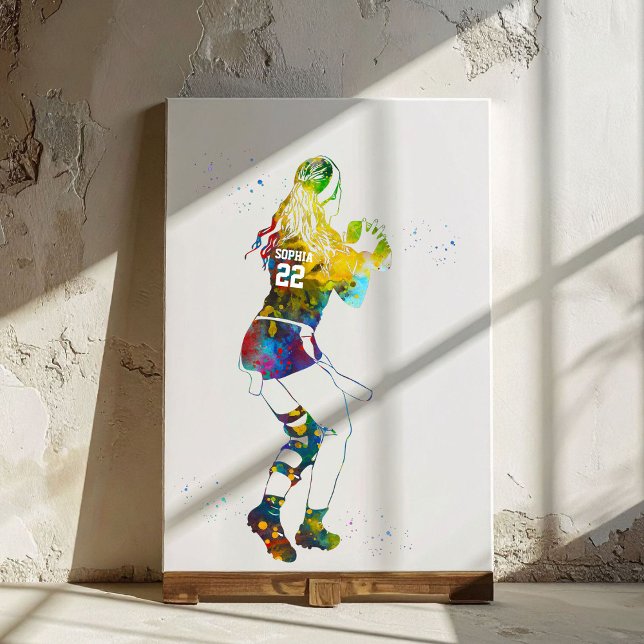 Female Flag Football Player Leinwanddruck (Von Creator hochgeladen)