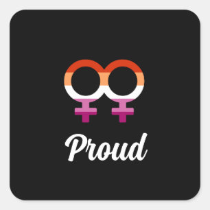 Female Glyphs - Lesbian Pride Quadratischer Aufkleber
