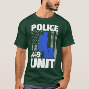 Female K9 Offizier und Polizeifahne T-Shirt