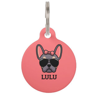 Female Lilac Tan French Bulldog Pet ID Tag Haustiermarke