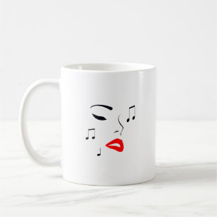 Female Music Face Kaffeetasse