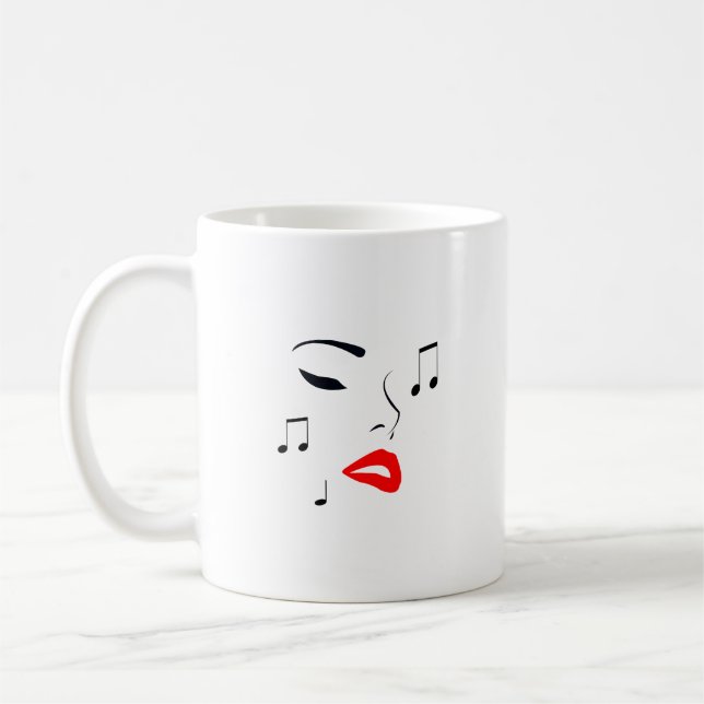 Female Music Face Kaffeetasse (Links)