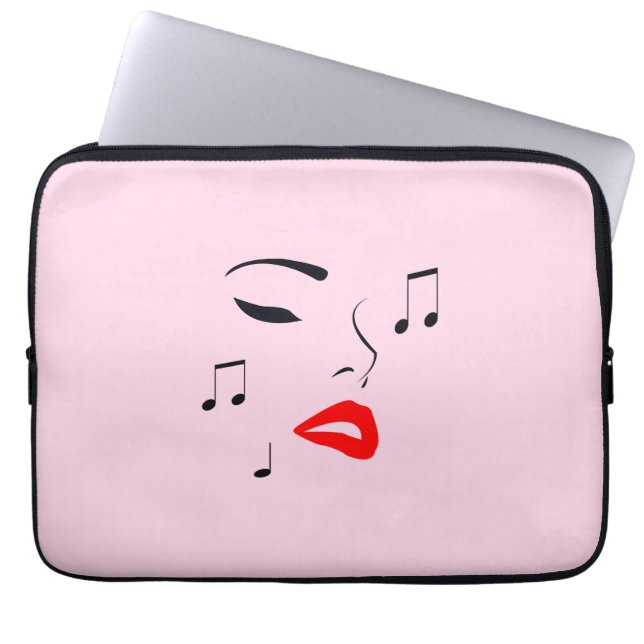 Female Music Face Laptopschutzhülle (Vorderseite)