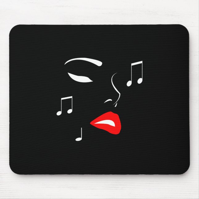 Female Music Face Mousepad (Vorne)